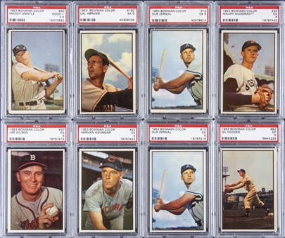 1953 Bowman Color Baseball PSA/SGC Graded Collection (32) – Featuring Seven Hall of Famers Including Mantle